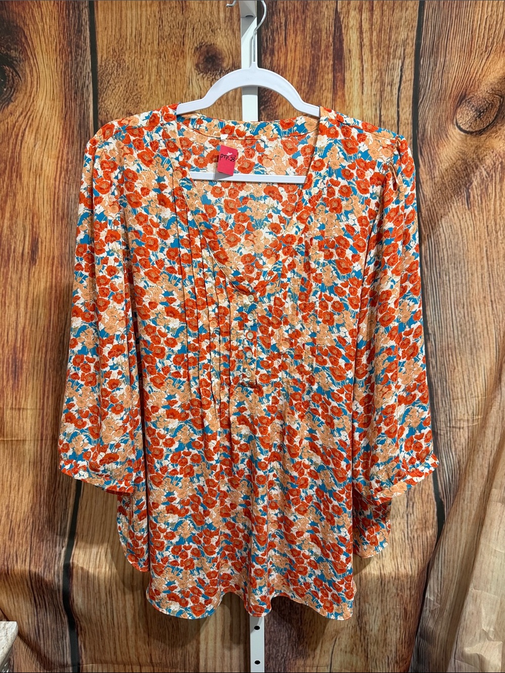 Women’s Floral 3/4 Sleeve Blouse Size 1X